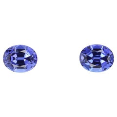 Boucles d'oreilles Tanzanite Paire de pierres précieuses 6.70 Carats Oval Loose Gems