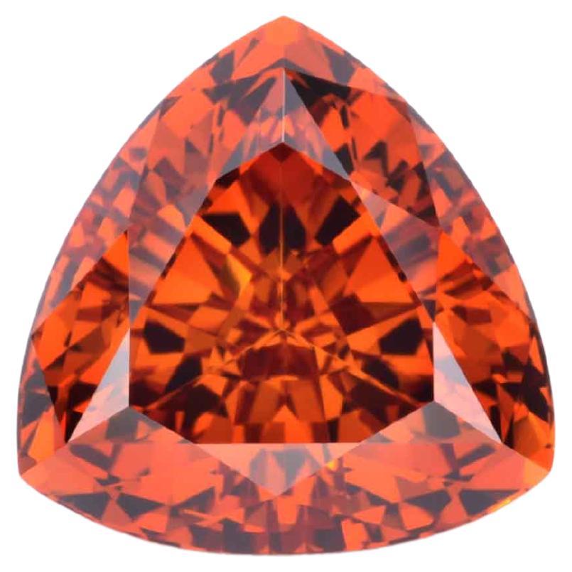 Mandarin Garnet Ring Gem 6.67 Carat Trillion Loose Gemstone