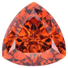Mandarin Garnet Ring Gem 6.67 Carat Trillion Loose Gemstone