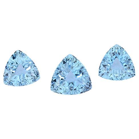 Aquamarine Ring Earrings Loose Gemstone Set 20.90 Carat Trillions In New Condition For Sale In Beverly Hills, CA