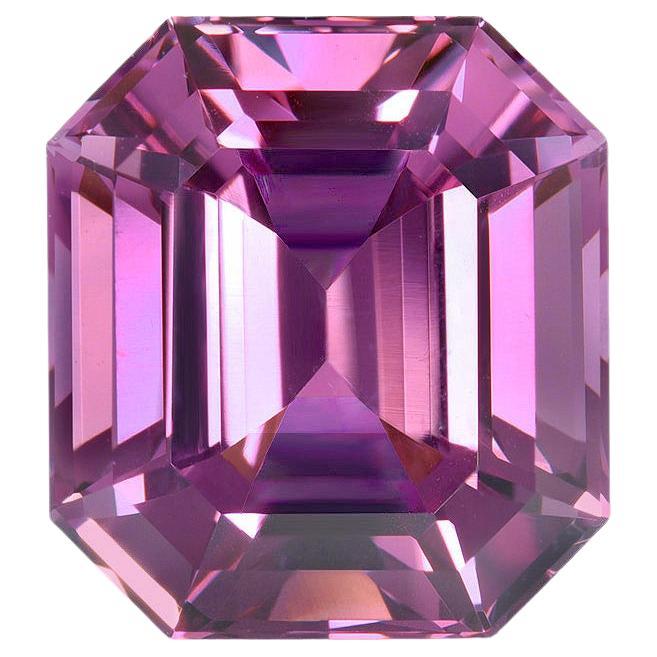 Pink Spinel Ring Gem 6.04 Carat Emerald Cut Loose Gemstone Loupe Clean ...