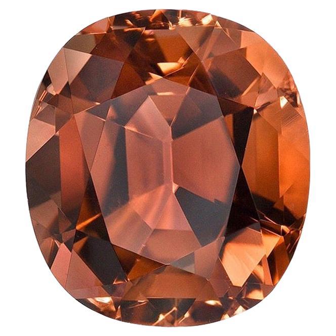 Deep Orange Tourmaline Ring Gem 5.23 Carat Cushion Loose Gemstone For Sale