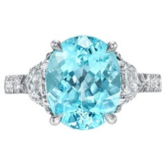 Paraiba Tourmaline Ring 3.74 Carat Oval GIA Certified