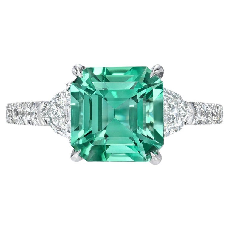 Colombian Emerald Ring 2.14 Carat No Oil Untreated Loupe Clean AGL Certified For Sale