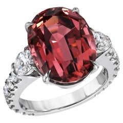 Pink Tourmaline Platinum Diamond Ring 9.55 Carat Oval - 1stdibs Luxury Gifts
