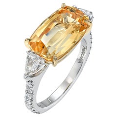Bague en platine et or jaune avec topaze et diamant - Un chef-d'œuvre de romantisme