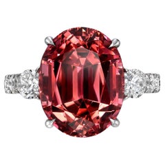 Pink tourmaline and diamond ring in Platinum 9.55 Carat - By Merkaba Jewelry