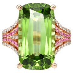 Luxury Peridot Cushion Cocktail Rings Luxury Gemstone Merkaba Beverly Hills