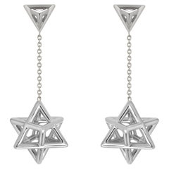 3D Star of David Merkaba Platinum Earrings – Faith, Unity, Elegance