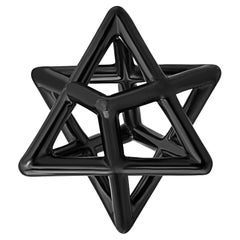 Merkaba Star Sterling Silver Sustainable Black Finished Unisex Pendant Necklace