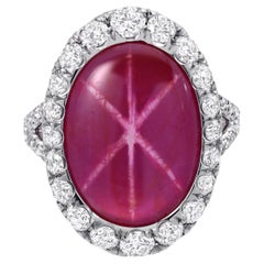 Unheated Star Ruby Ring 9.91 Carat GIA Certified No Heat