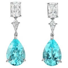 Boucles d'oreilles en tourmaline Paraiba certifiée GIA, 6,25 carats