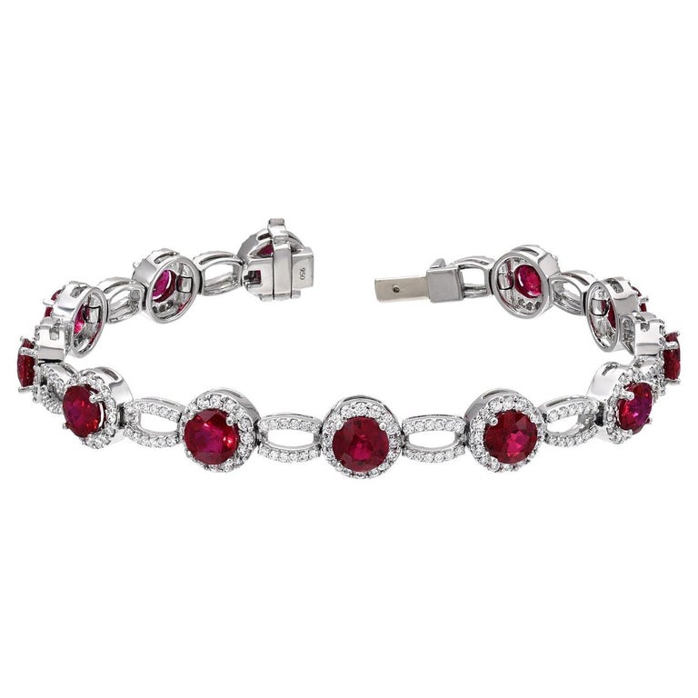 Ruby Bracelet Burma 9.18 Carats For Sale at 1stDibs | burmese ruby bracelet
