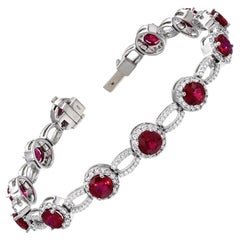 Ruby Bracelet Burma 9.18 Carats