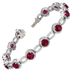 Bracelet en rubis de Birmanie de 9,18 carats