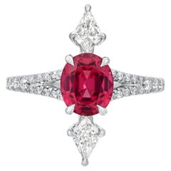 Anello in platino con spinello rosa da 1,47 carati - Regalo di lusso per le vacanze con diamanti