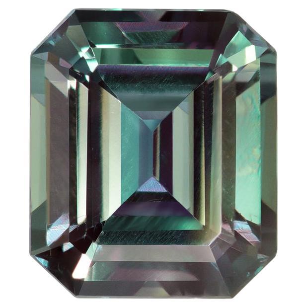 Women's or Men's Alexandrite Ring Gem 2.07 Carat Emerald Cut Brazil Loose Gemstone