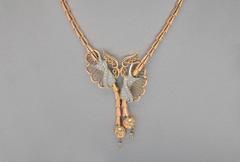 1940s Diamond Platinum Gold Tassel Necklace