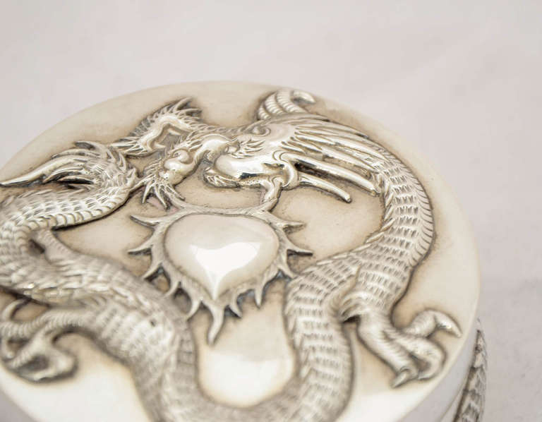 Women's or Men's Chinese Export Silver Box For Sale