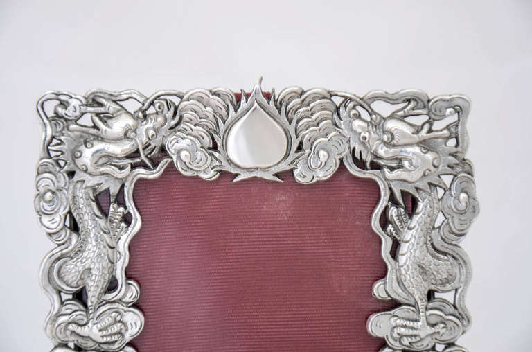 Women's or Men's Pair of Chinese Export Silver Photo Frames