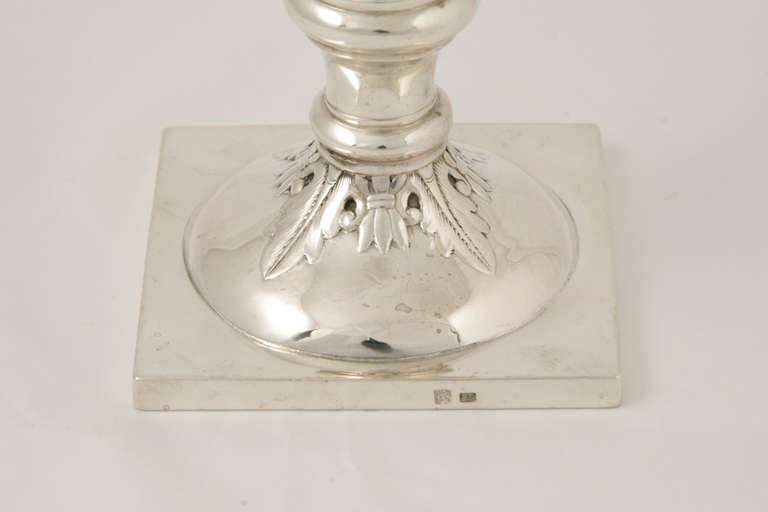 Women's or Men's Pair of Chinese Export Silver Candlesticks