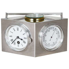 Sterling Silver Combination Desk Clock