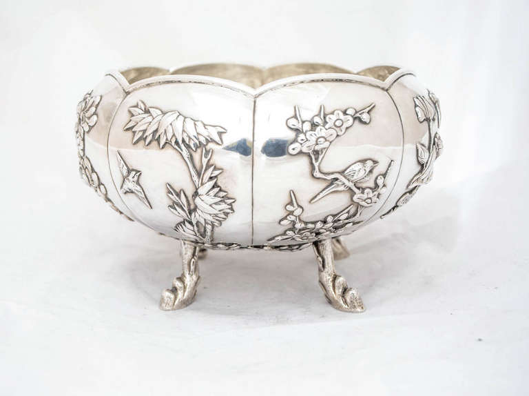Chinese Export Silver Bowl In Excellent Condition For Sale In London, GB