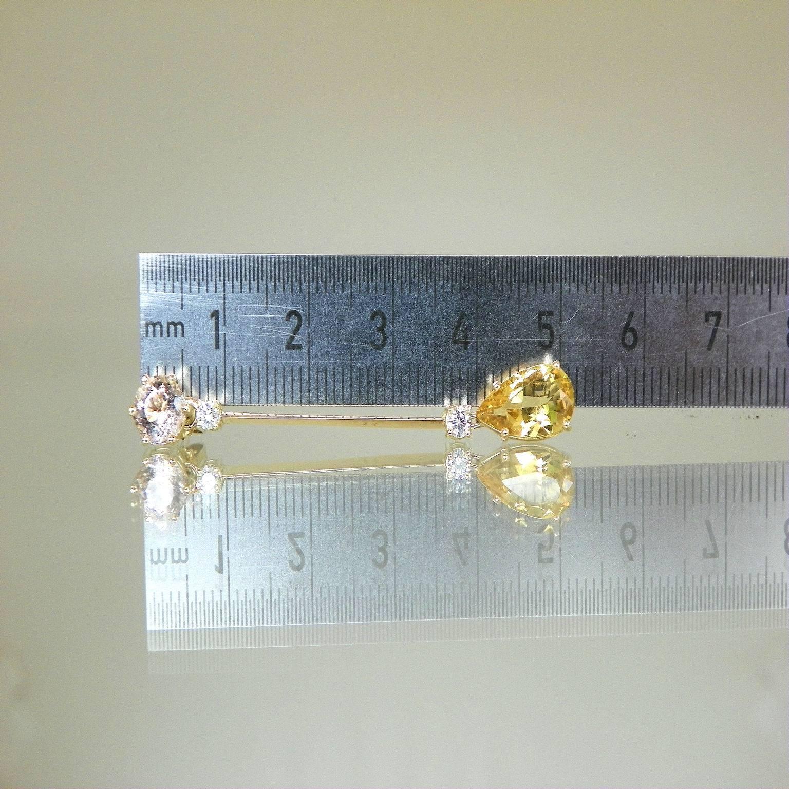 Sophisticated Morganite Beryl Diamond Gold Chandelier Dangle Earrings For Sale 1