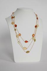 Marion Jeantet Opal Hessonite Garnet Green Tourmaline Yellow Gold Necklaces