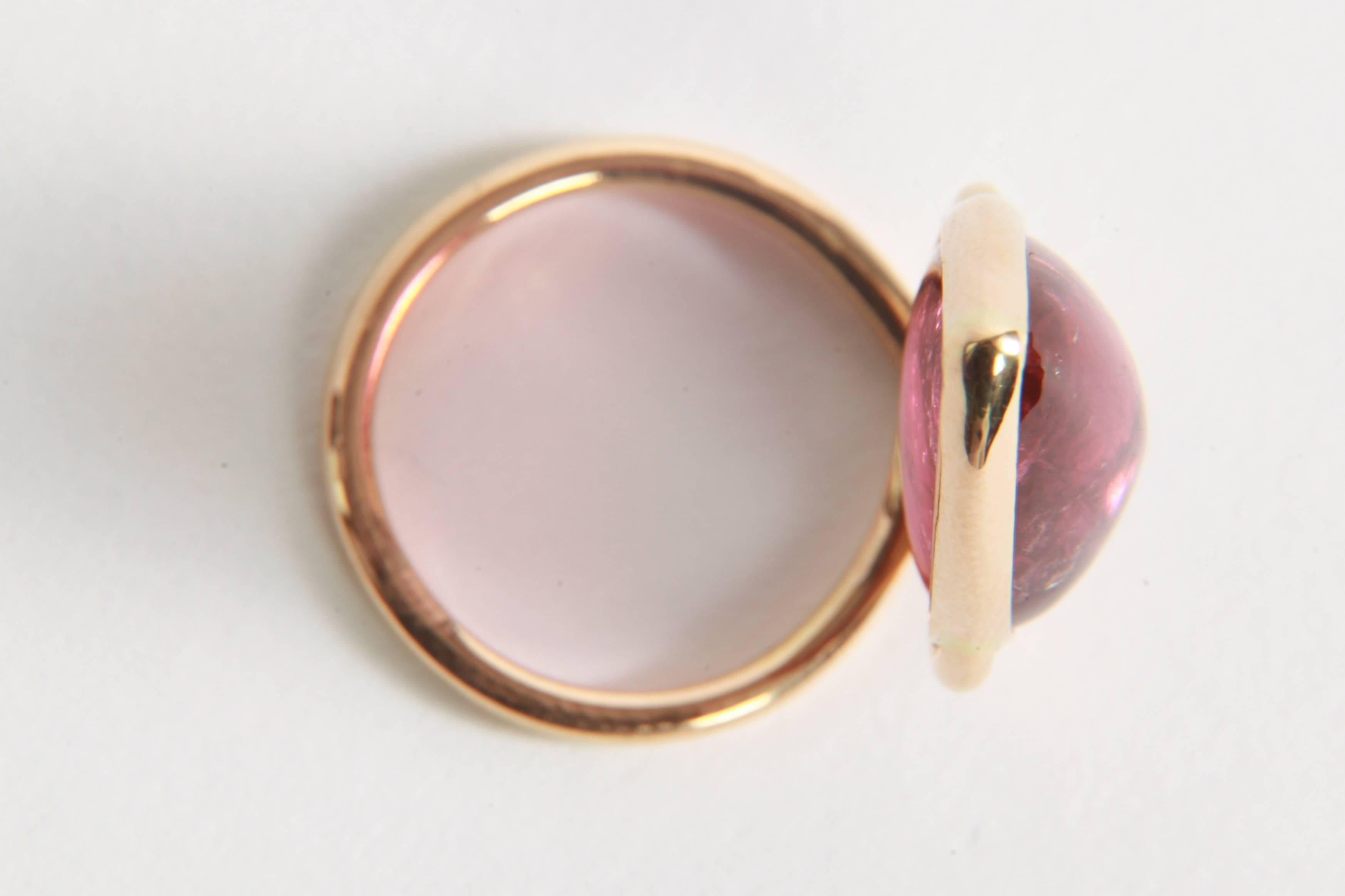 Women's Pink Tourmaline Cabochon Ring by Marion Jeantet For Sale