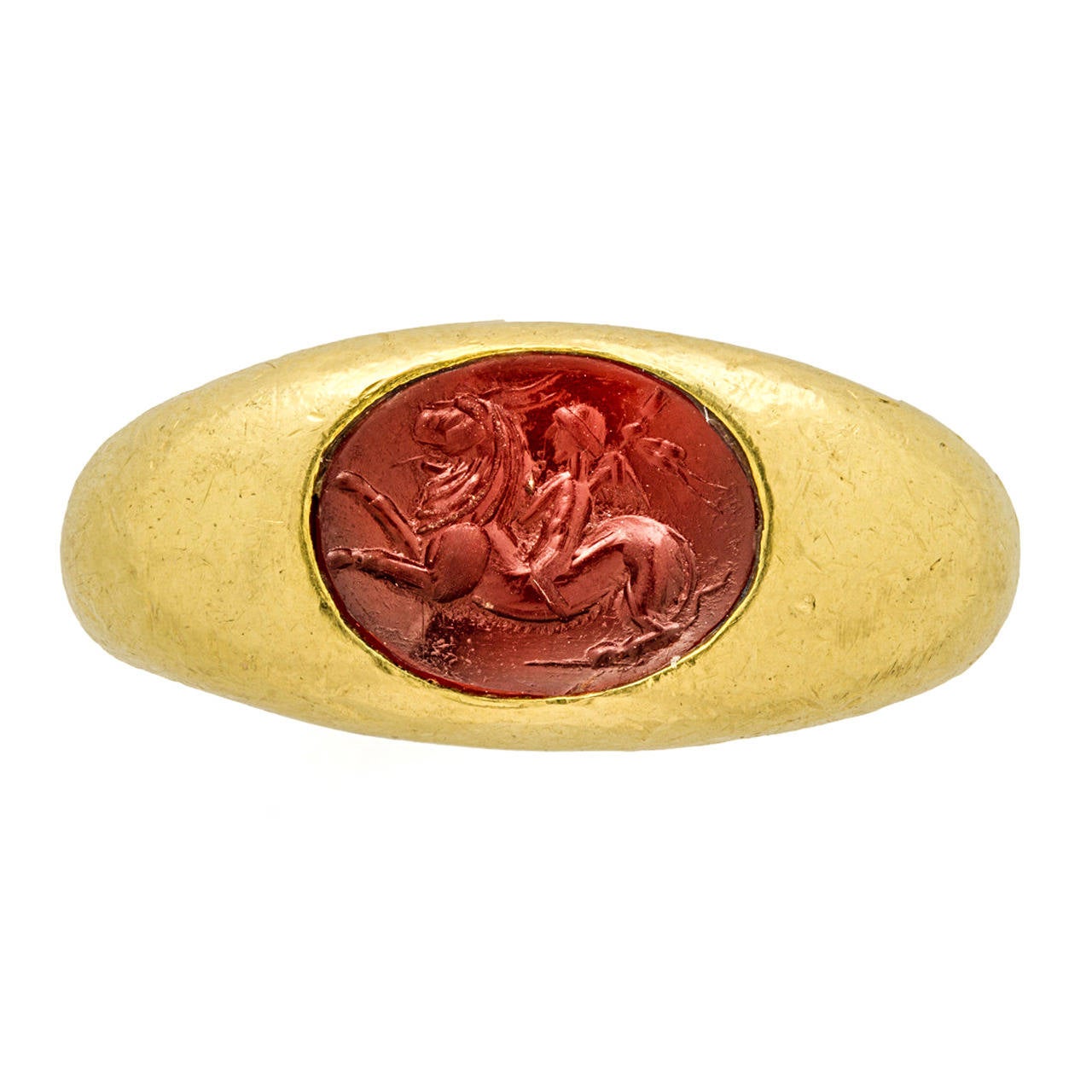 Museum Quality Roman Carnelian Gold Intaglio Ring