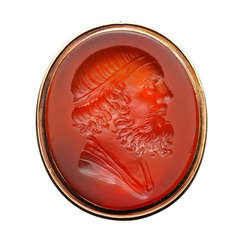 Georgian Carnelian Intaglio Gold Signet Ring 1