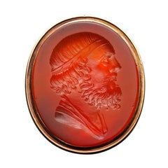 Georgian Carnelian Intaglio Gold Signet Ring