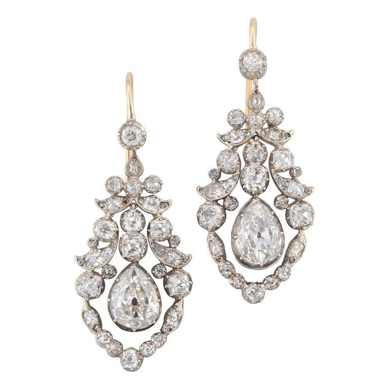 A Pair of Rare Late Georgian Diamond Earrings