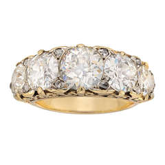 Victorian Diamond Five Stone Curved Ring