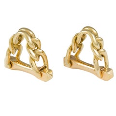 A Pair Of Boucheron Heavy Chain Stirrup Gold Cufflinks