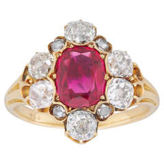 Victorian Burma Ruby and Diamond Ring