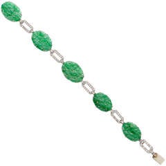 Art Deco Jade Diamond Bracelet