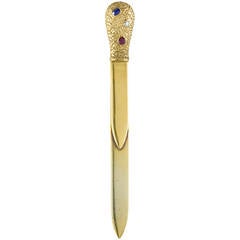 Faberge Gold and Gem Set Paperknife by Eric Kollin
