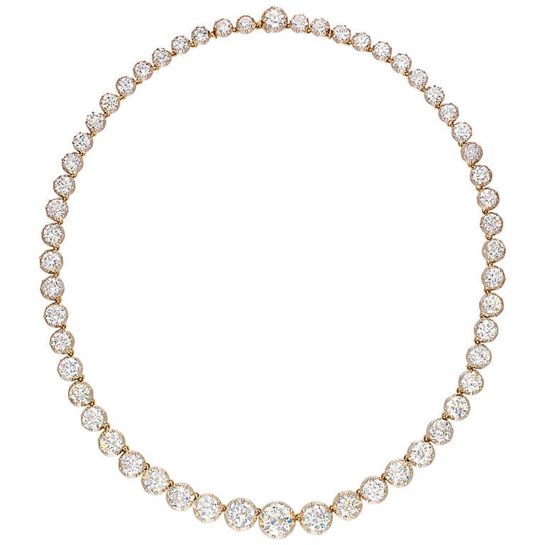 Important Diamond Riviere Necklace at 1stDibs