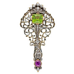Giuliano Enamel Gem-Set Brooch 8