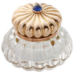 Faberge Rock Crystal Gold Inkwell 3
