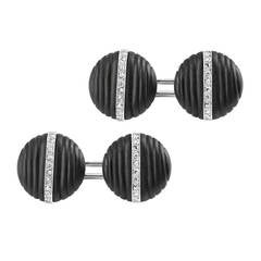 Pair of Onyx Diamond Cufflinks