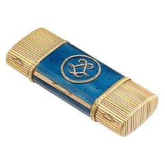 Faberge Blue Enamel Gold Vanity Case 9