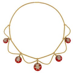 Victorian Garnet Diamond Necklace 6