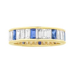 Sapphire Diamond Gold Full Eternity Ring by Adler