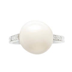 Natural Pearl Diamond Ring 11