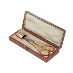 A Early 20th Century Gold Sewing Set