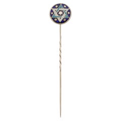 An Early 20th Century Star Of David Enamelled Stick-pin