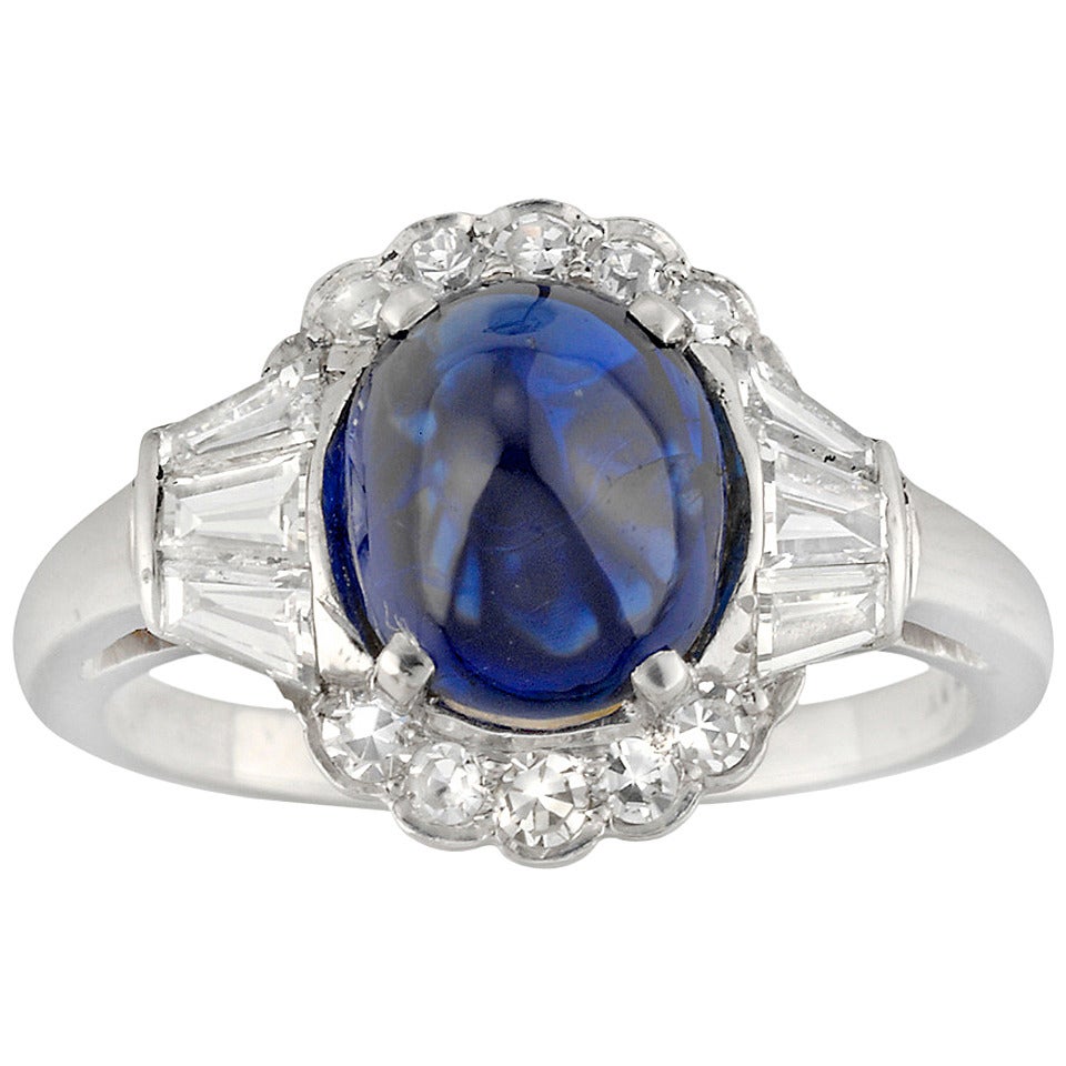 A Sapphire And Diamond Cluster Ring For Sale